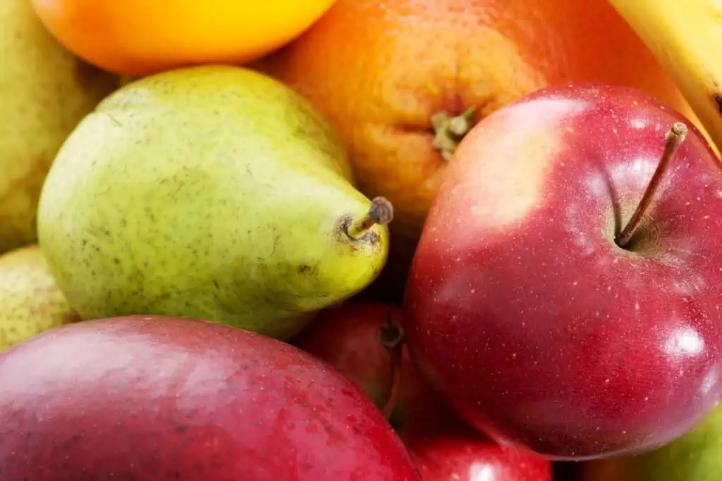 produccion de peras manzanas y naranjas