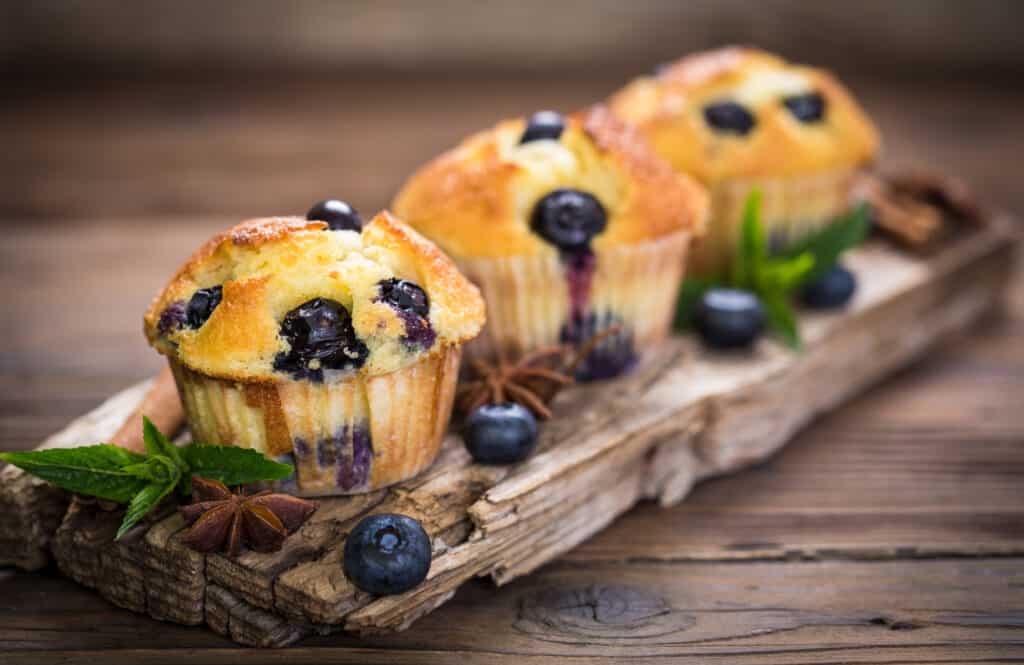 receta de muffins de arandanos