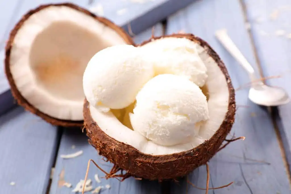 receta de helado de coco