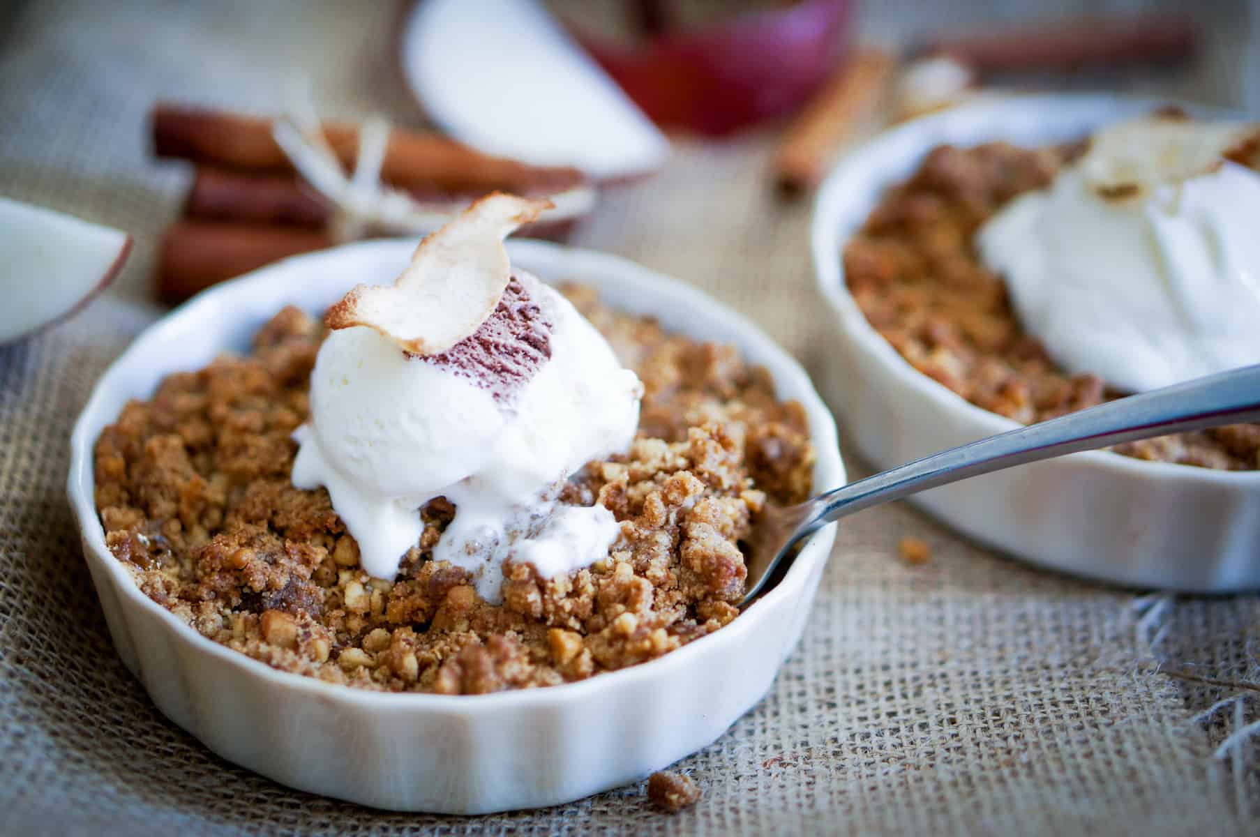 receta de crujiente de manzana