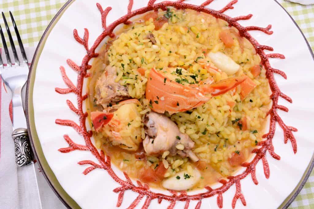 Arroz de langosta y conejo