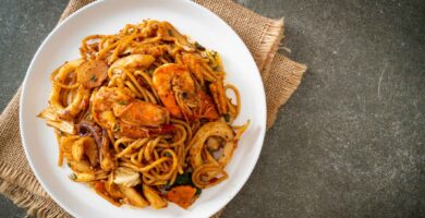 Espaguetis con Mariscos