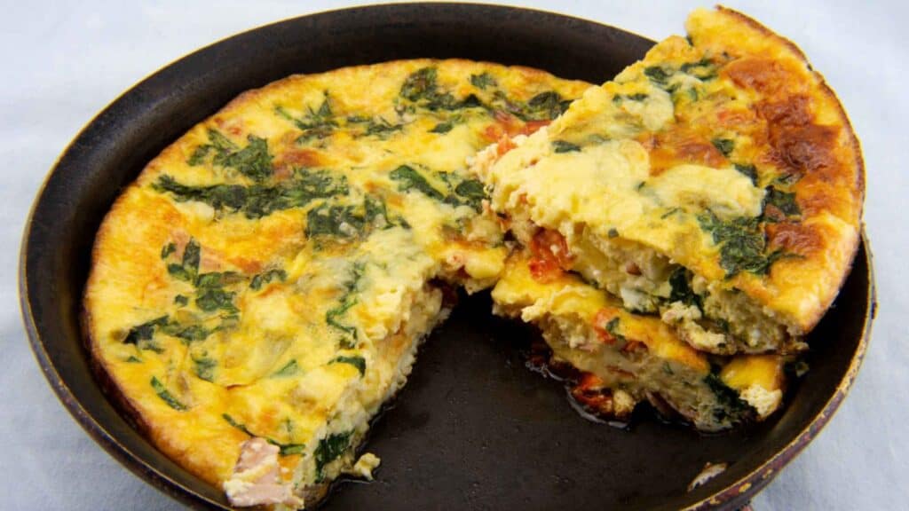 Frittata de Espinacas y Queso de Cabra