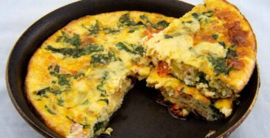 Frittata de Espinacas y Queso de Cabra
